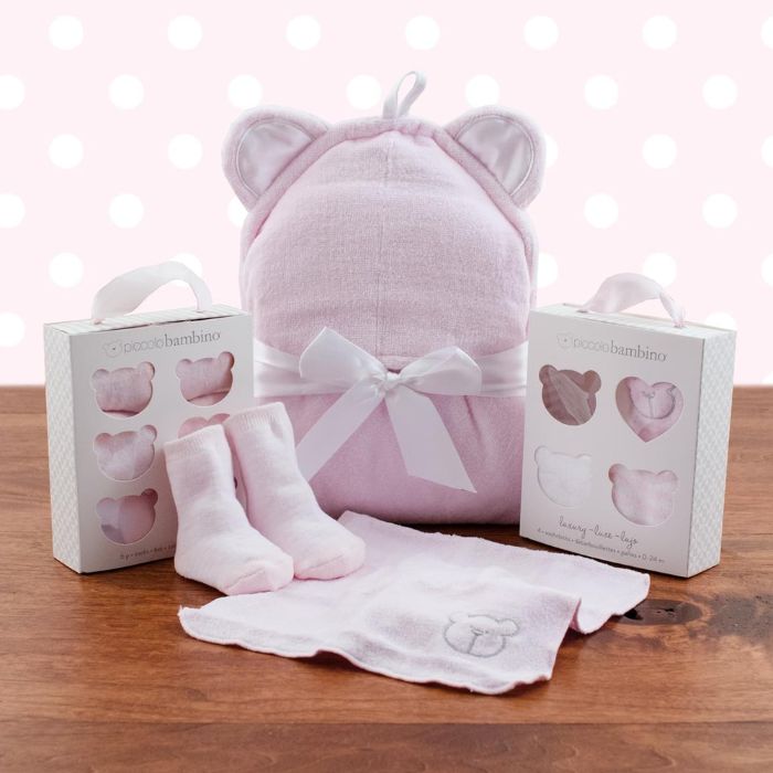 Squeaky Clean Girl Washcloths, Hooded Towel & Socks Gift Set