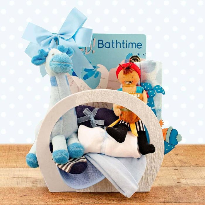 Welcome Home Baby Boy Starter Gift Basket