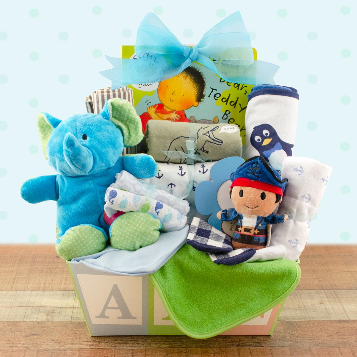 Welcome Home Baby Boy Medium Gift Basket