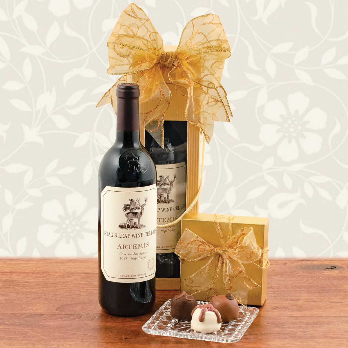 Stag's Leap Artemis Cab Sauv & Truffles Gift Basket