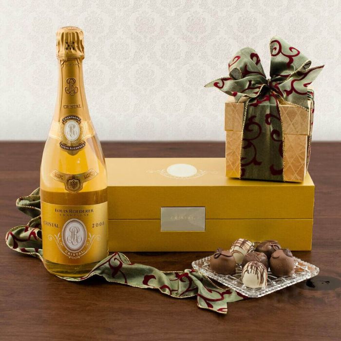 Cristal Champagne & Handmade Truffles Gift Basket