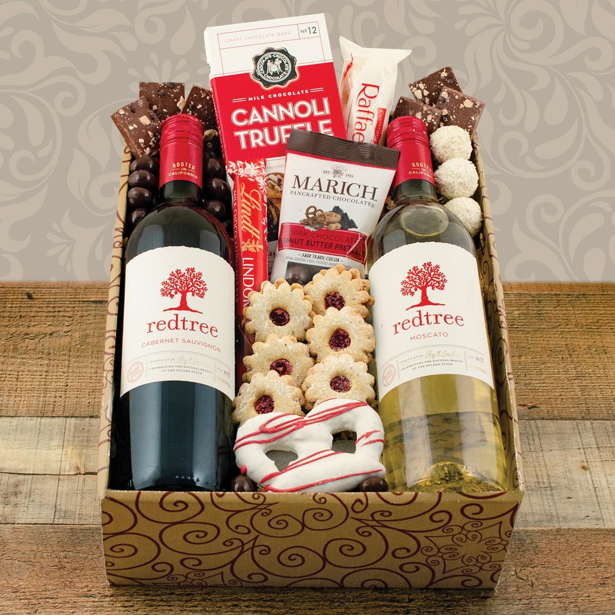 Holly Jolly Red & White Wine Gift Box