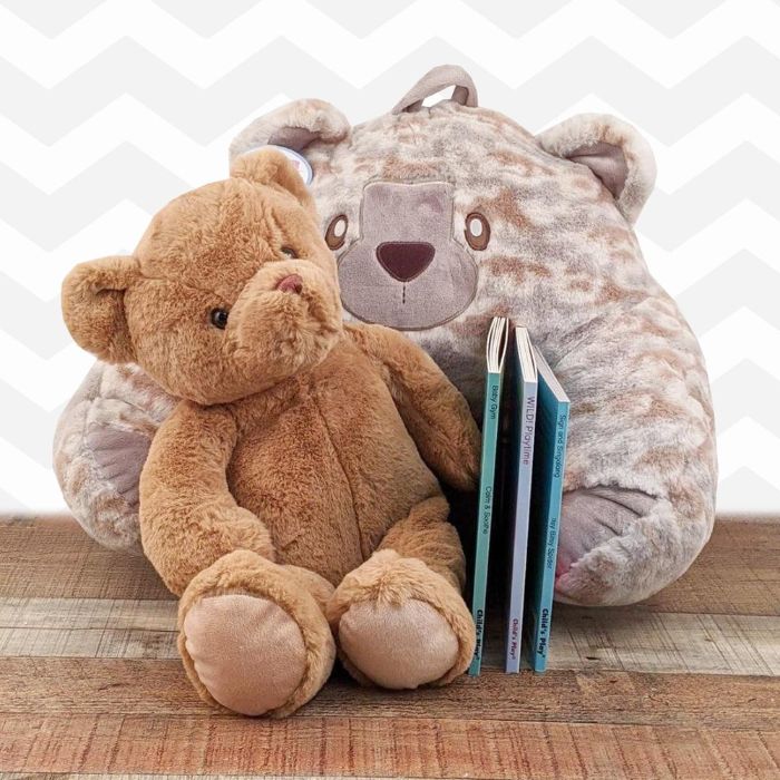 Storytime Brown Bear Lounger, Stuffed Animal & Board Book Trio Gift Set