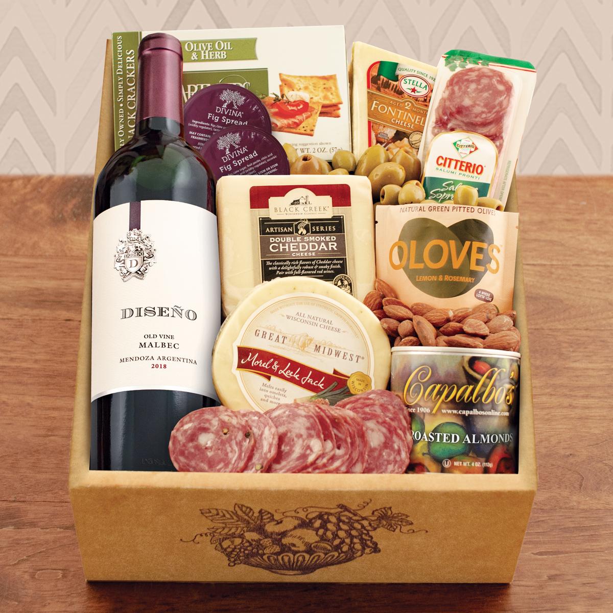 Red Wine, Cheese & Crackers Classic Collection Gift Box