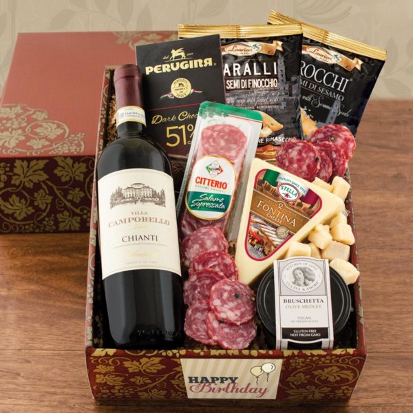 Buona Vita Italian Vino & Antipasto Gift Box - Birthday