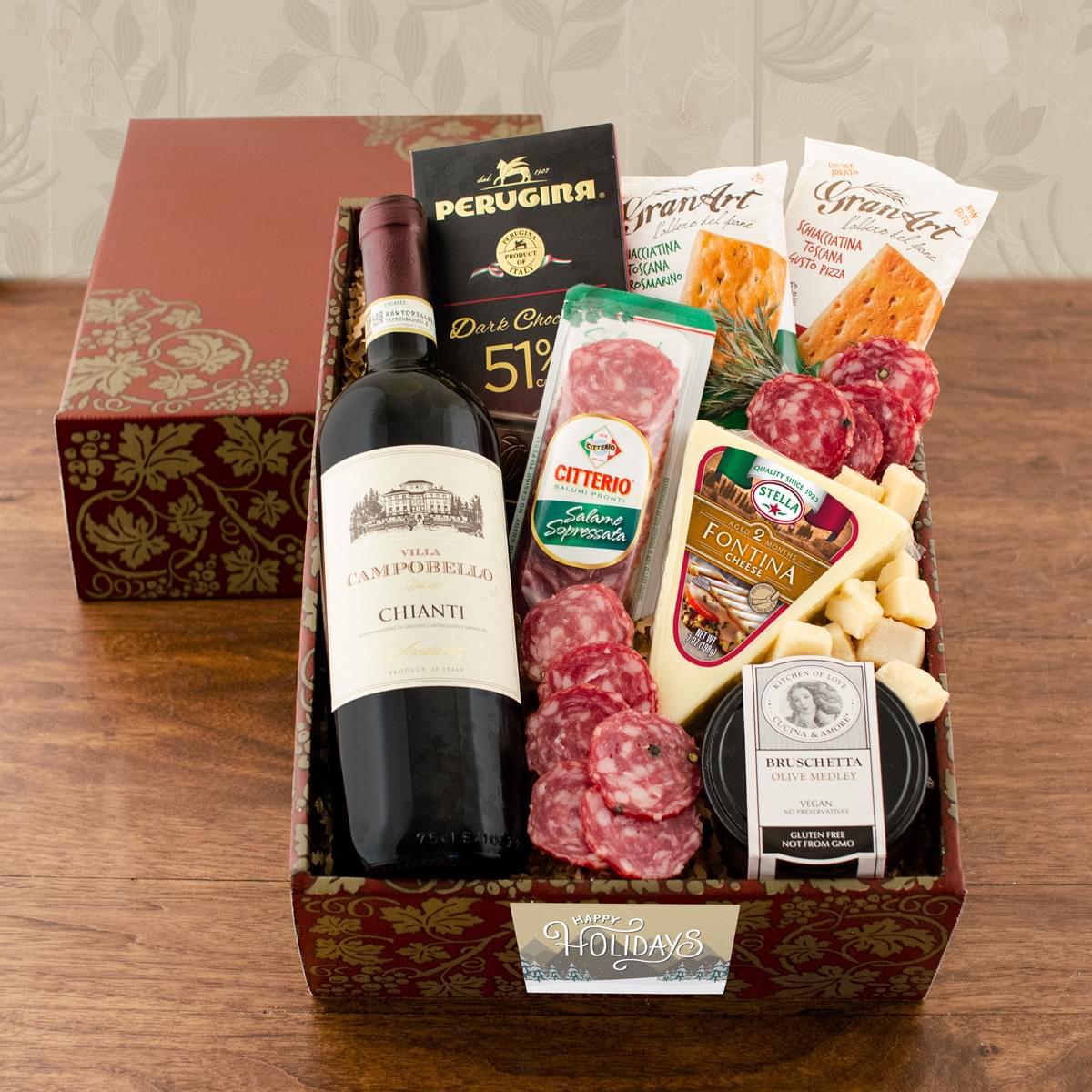 Buona Vita Italian Vino & Antipasto Gift Box - Holidays