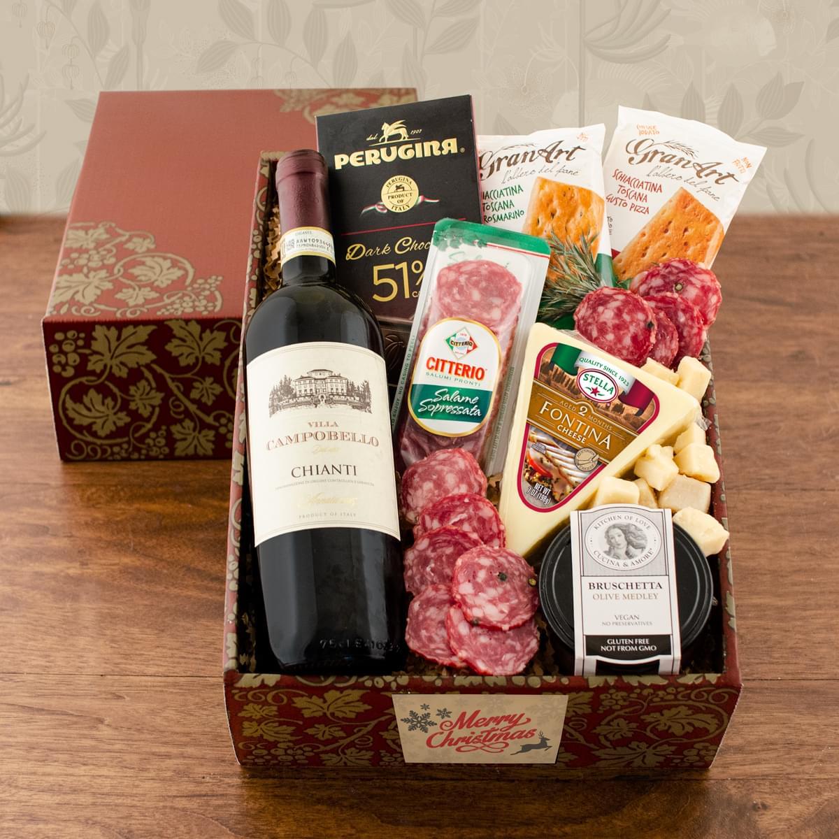 Buona Vita Italian Vino & Antipasto Gift Box - Christmas