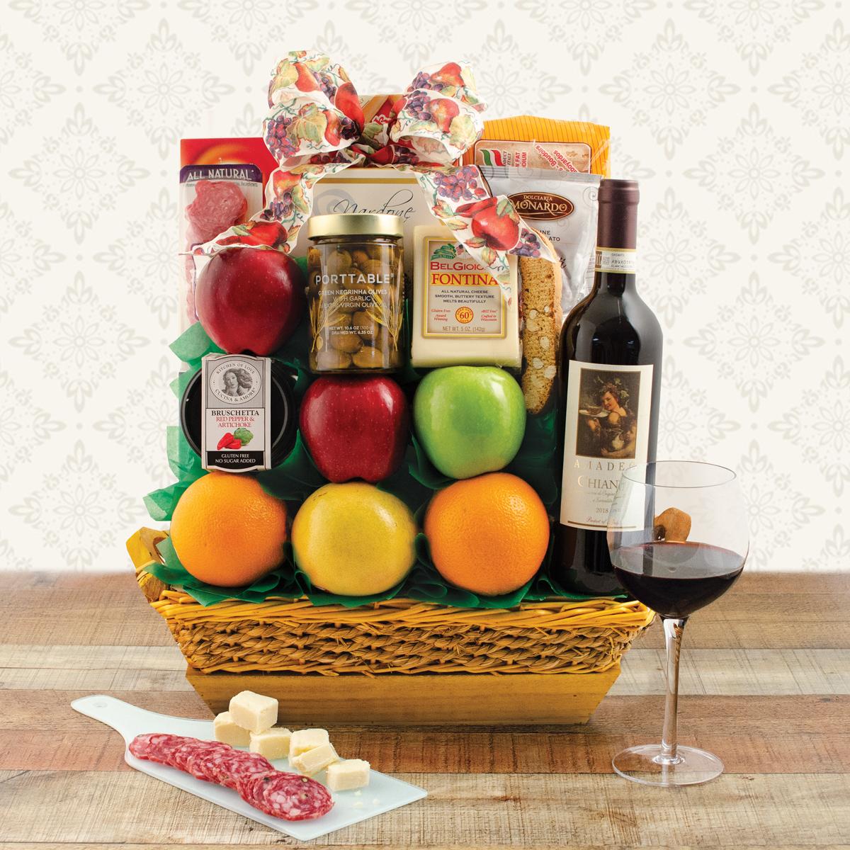 Festa Italiana Chianti & Fruit Gift Basket