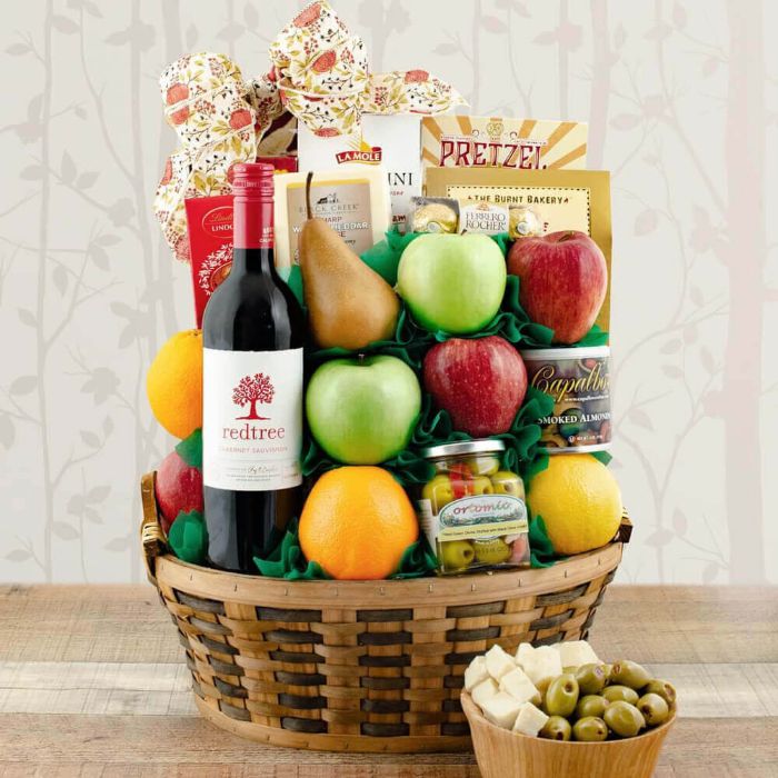 CEO Fruit & Cab Sauv Wine Gift Basket