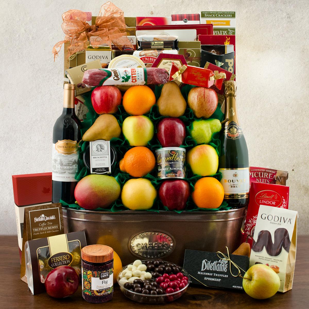 King's Ransom Red Wine, Fruit & Gourmet Gift Basket